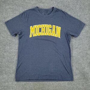 Michigan Wolverine Shirt Men's Medium Blue NCAA University Graphic Short Sleeve